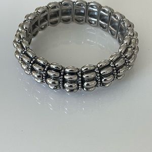 Heavy Silver Bangle. John Hardy look, Hinged opening, Excellent condition.